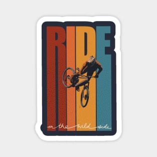 Retro Ride On The Wild Side Mountain Bike Art Magnet