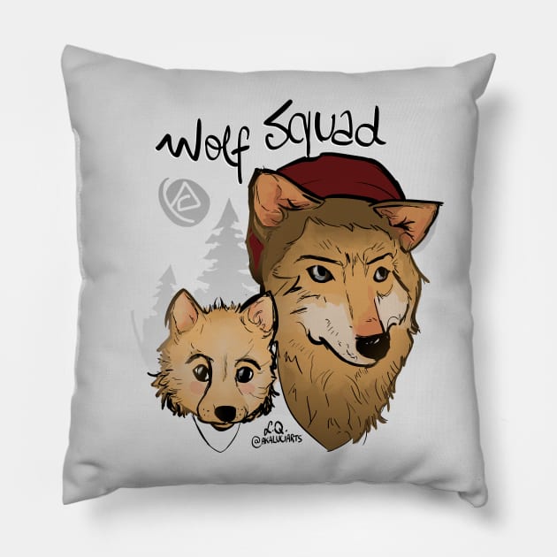 Wolf Squad Pillow by @akaluciarts