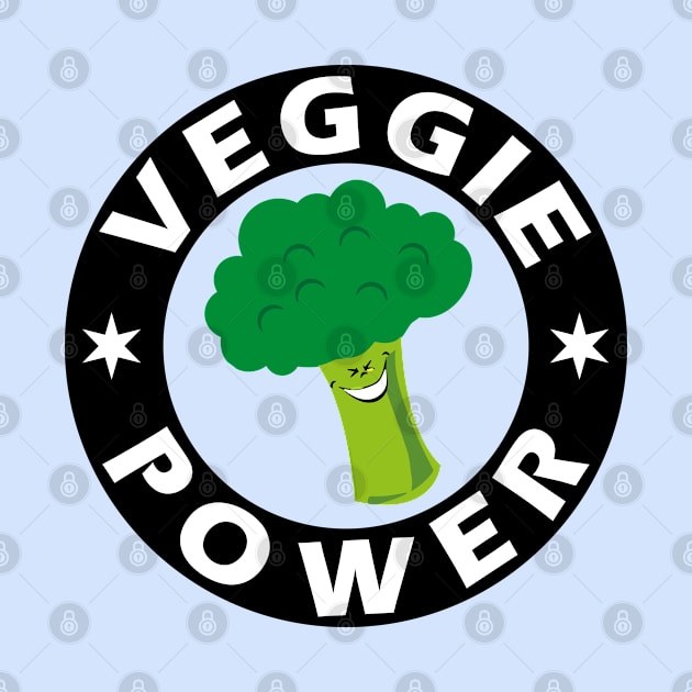 Veggie Power Funny Broccoli by Whimsical Frank