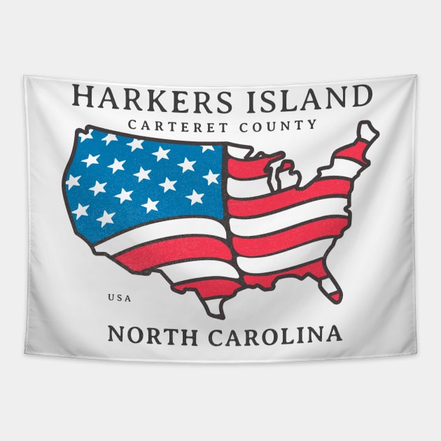 Harkers Island, NC Summer Patriotic Pride This Fourth Tapestry by Contentarama