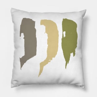 Khaki Ink Stripes - Brush Strokes / Abstract Pillow