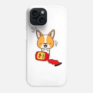 corgi Spilled a bottle of ketchup Phone Case