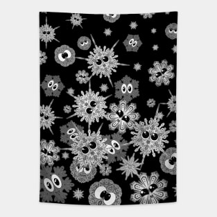 Monochrome snowflakes / Monochrome manga anime snowflakes Tapestry