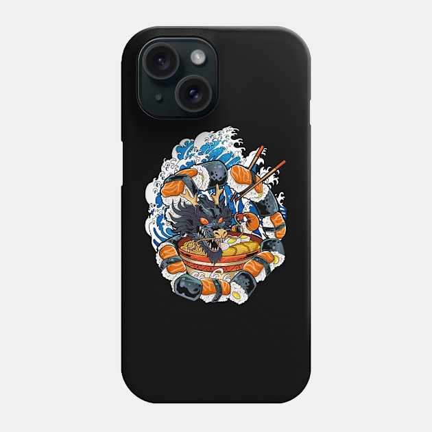 Ramen Dragon - Sushi and Noodle Fantasy Phone Case by Holymayo Tee