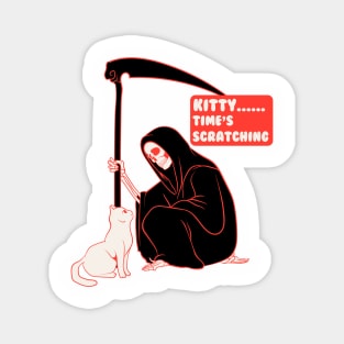 Grim Reaper And Cat Magnet