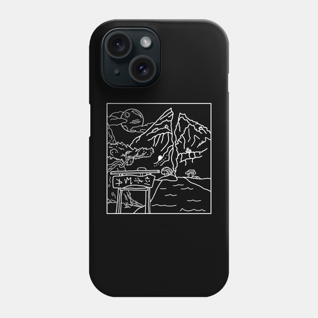 Split mountain moonlight Phone Case by Rezolutioner