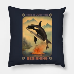 THIS IS JUST THE BEGINNING Tshirt LOL Killer Whale Blow Hole Tee Sealife Marine Ocean Dolphin Top Comfort Colors Oversized Unisex Fit Pillow