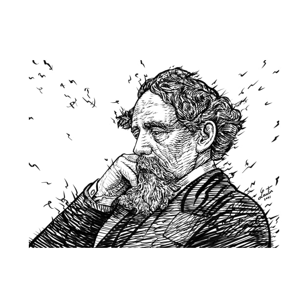 CHARLES DICKENS - ink portrait .1 by lautir