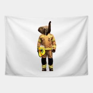 Elephant Firefighter Tapestry