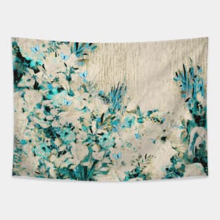 Floral and Crumpled Crepe Pattern Tapestry