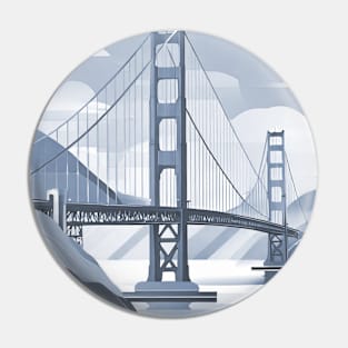 Cyan Dream of San Francisco and Golden Gate Bridge Pin