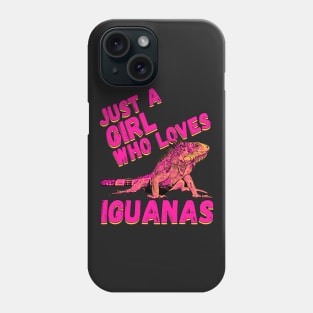 Just A Girl Who Loves Iguanas Gift design Phone Case