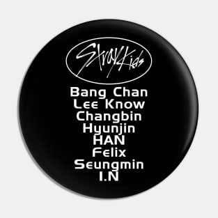 KPop Stray Kids Logo and Members Name Pin