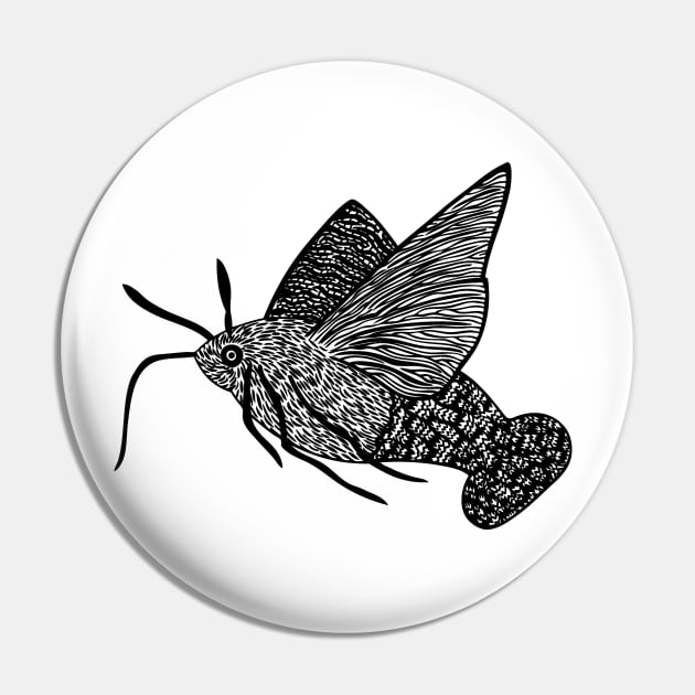 Hummingbird Hawk-Moth - flying insect design - on white Pin by Green Paladin