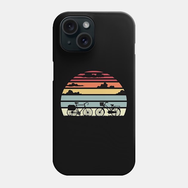 Cyclist Cyclists Retro Sunset Phone Case by Schwarzweiss