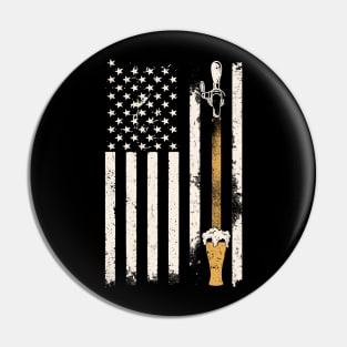 Craft Beer On Tap American Flag Pin