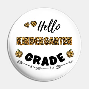 Hello Kindergarten Leopard Back To School Pin