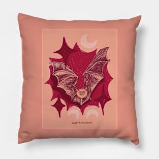 batsy batsy | cherry sky version Pillow