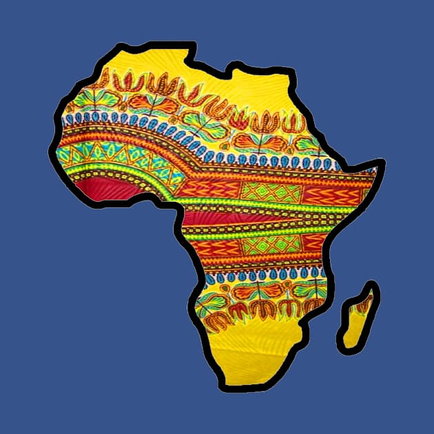 Red Dashiki Africa Map by artbyomega