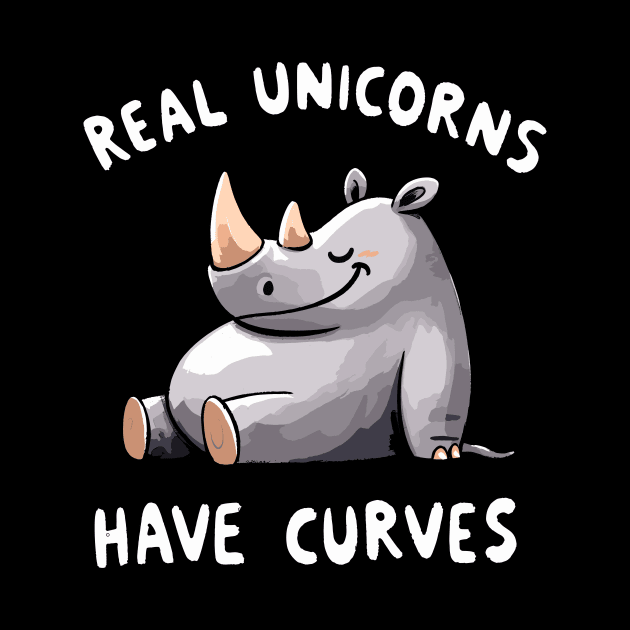 Real Unicorns have Curves Rhinocerus by DoodleDashDesigns