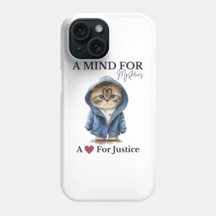 Mystery Mind Cat in a Blue Jacket Phone Case