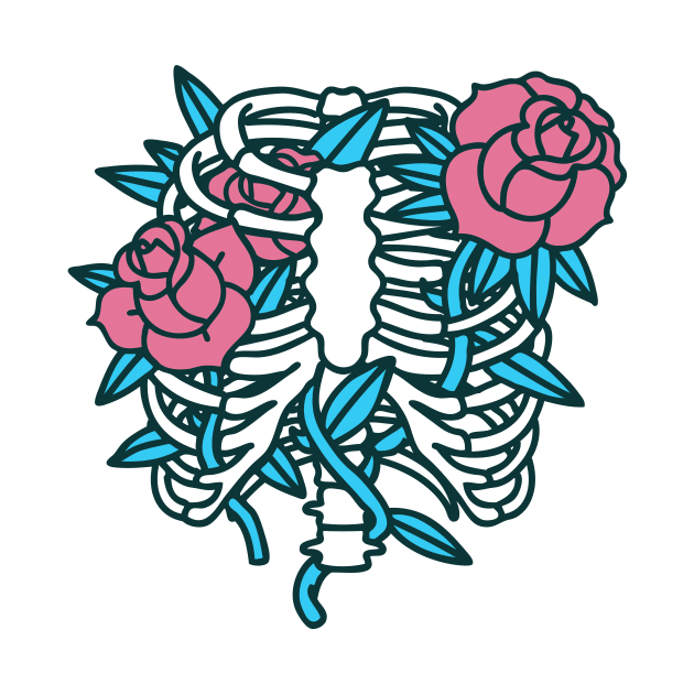 Flowers in a ribcage by Eren