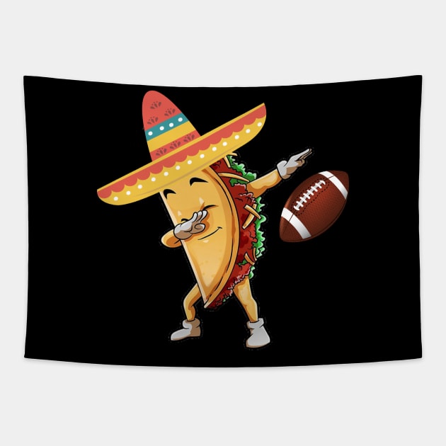 Dabbing football taco dab Tapestry by Antoniusvermeu