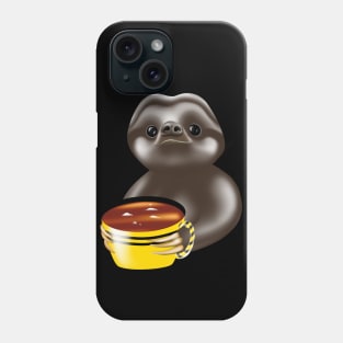 Cute sloth  drinking coffee urgently Phone Case