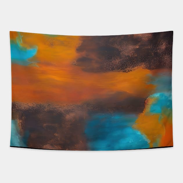 Earth Blues abstract Tapestry by FutureImaging