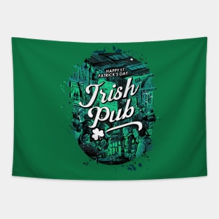 Happy St Patrick's Day Irish Pub Tapestry