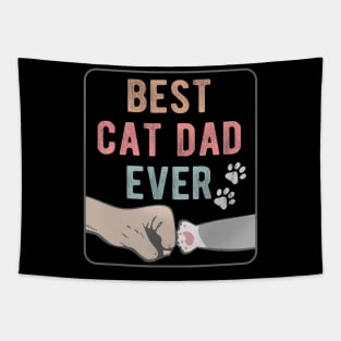 Best Cat Dad Ever Distressed Tapestry