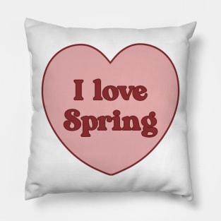 I love spring heart aesthetic dollette coquette pink red Pillow