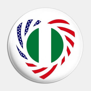 Nigerian American Multinational Patriot Flag (Heart) Pin