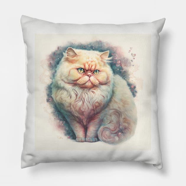 Bundle of love - Persian cat- Purr-fect valentine gift for the feline-loving pet lover Pillow by UmagineArts