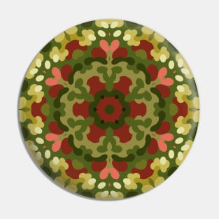 Retro Christmas Mandala Pin