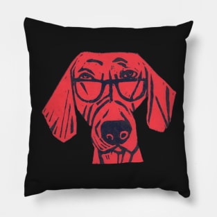 Dog, Glad, The Intelligent, Red Pillow