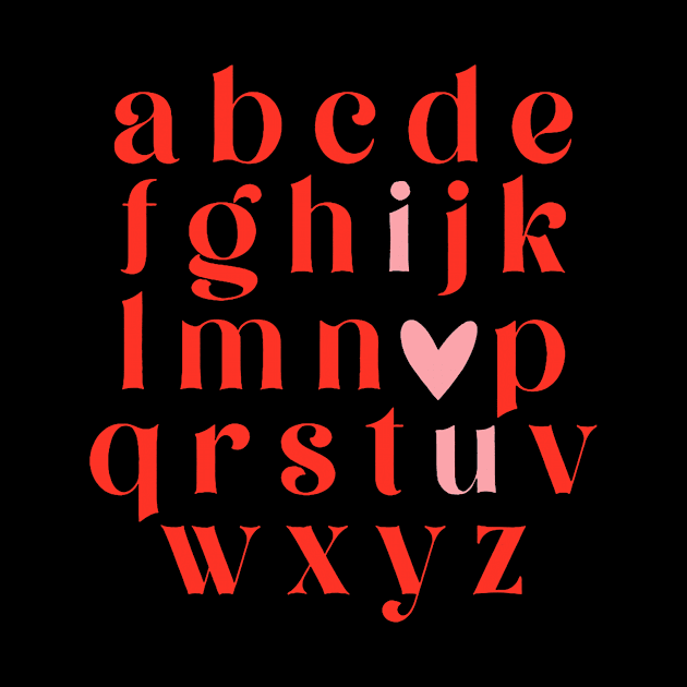 i heart u alphabet by jadolomadolo