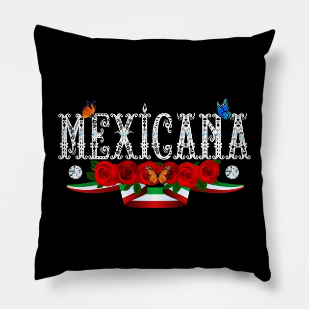 Playera Mexicana para mujer fiestas patrias Mexicana Pride mexican woman art Pillow by soccer t-shirts