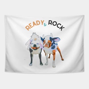 ready to rock two dogs ready for Halloween halloween costume Tapestry