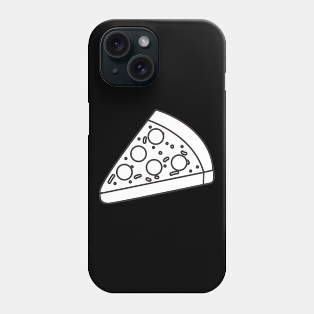 White Slice Cute Pizza Icon Phone Case by InkyArt