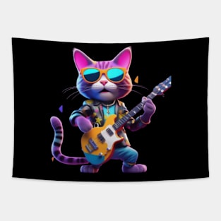 A Cat Who Is The Essence Of A Cool And Funky Guitarist Tapestry