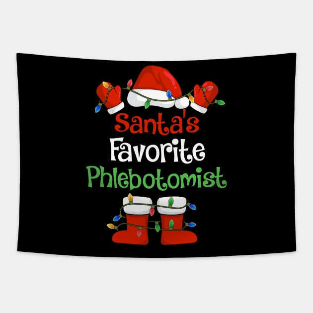 Santa's Favorite Phlebotomist Funny Christmas Pajamas Tapestry by cloverbozic2259lda