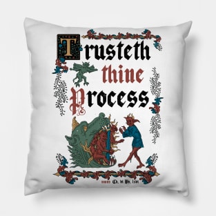 Trust the Journey Medieval Style - Vintage English Manuscript Pillow