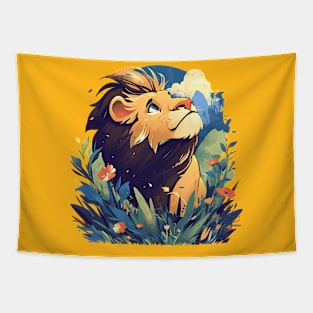 cartoon lion Tapestry