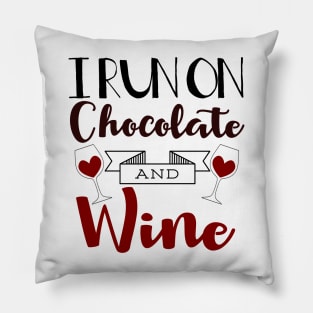 I Run on Chocolate & Wine Pillow