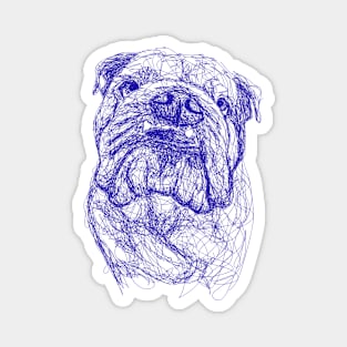 Bulldog dog scribble art Magnet