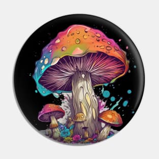 Psychedelic Mushroom Shroom Art Pin