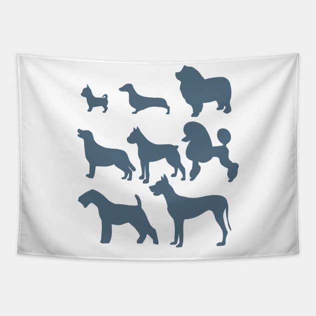 Dog silhouettes Tapestry by Andrea Ruiz Designs