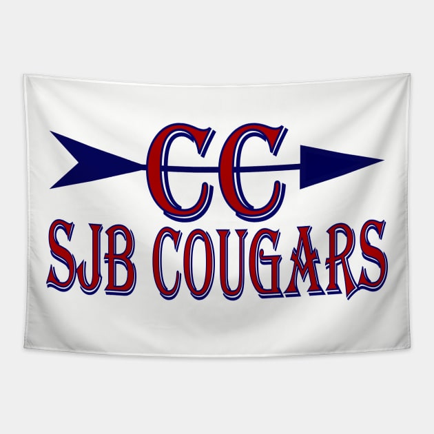 SJB Cougars Cross Country Tapestry by Woodys Designs