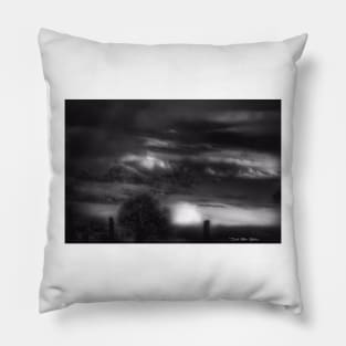 White Mountain  Black And White Pillow